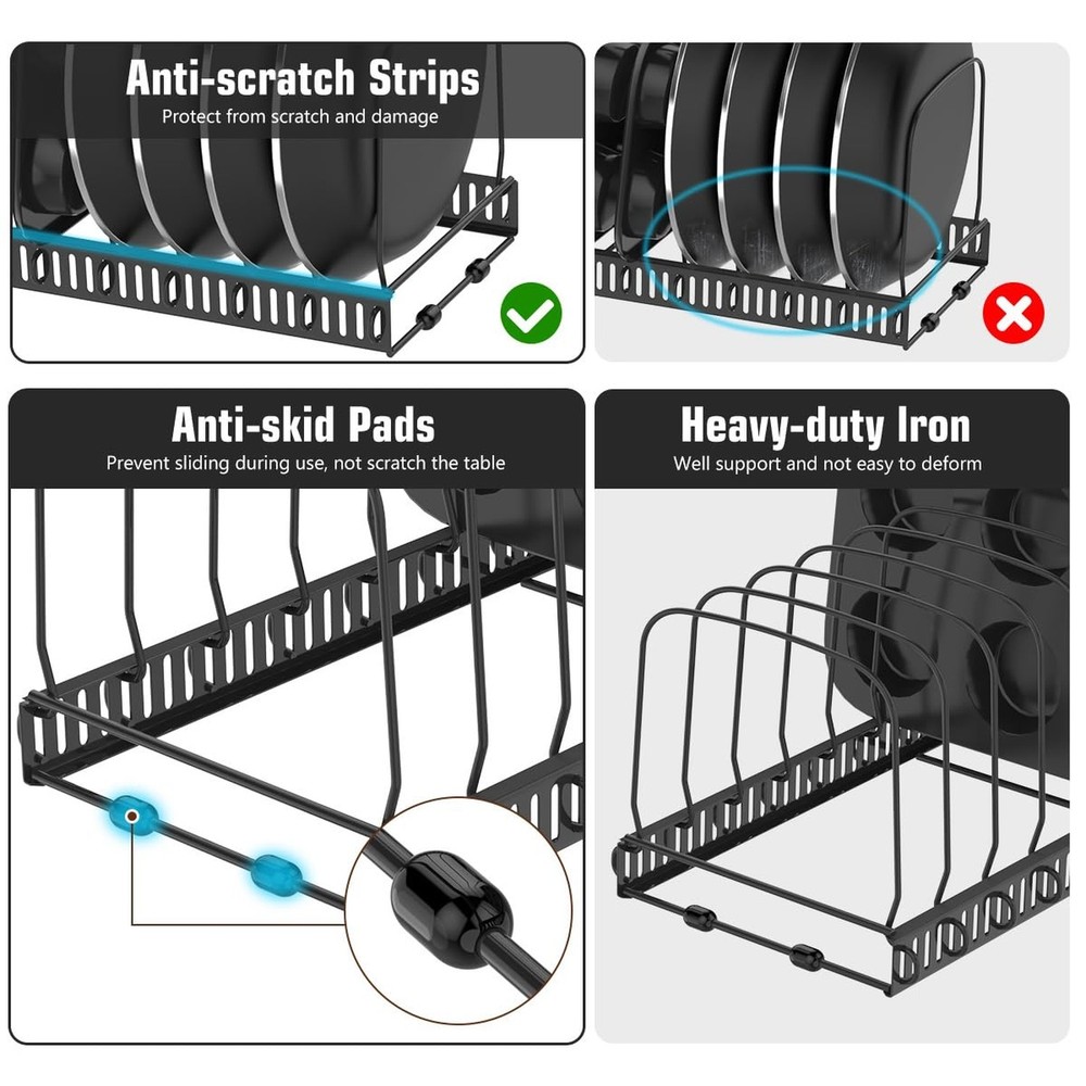Housolution 2 Pack Baking and Cookie Sheet Organizer, 12"-23" Expandable Cutt...