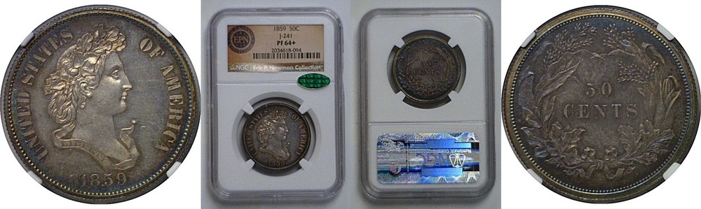 1859 Pattern Half Dollar  Judd-241   NGC PF-64+  CAC
