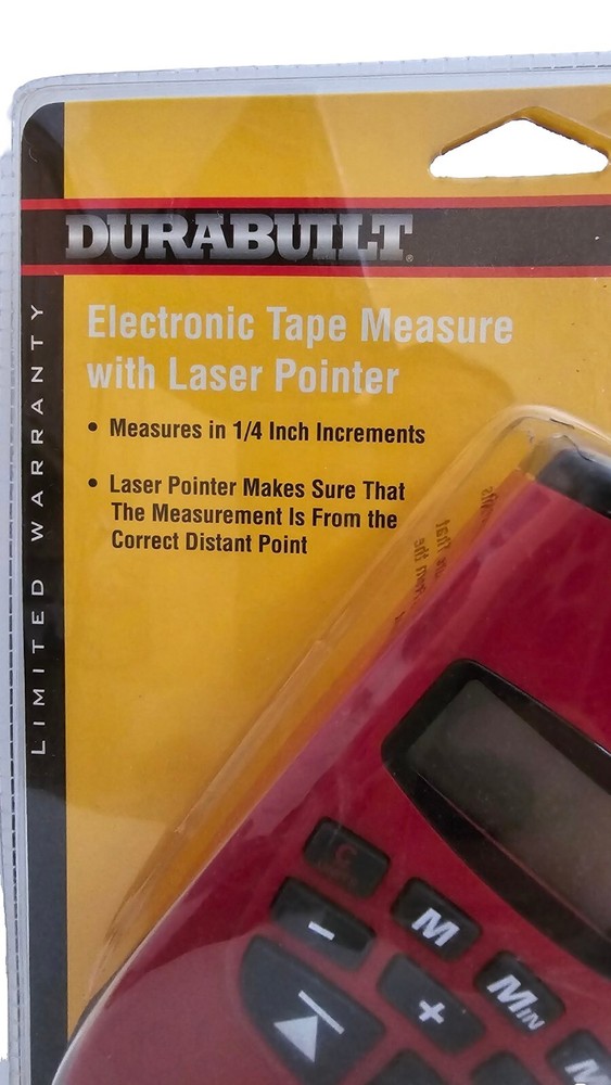 Durabuilt Electronic Tape Measure Laser Pointer Tool w/ Case & Guide NEW