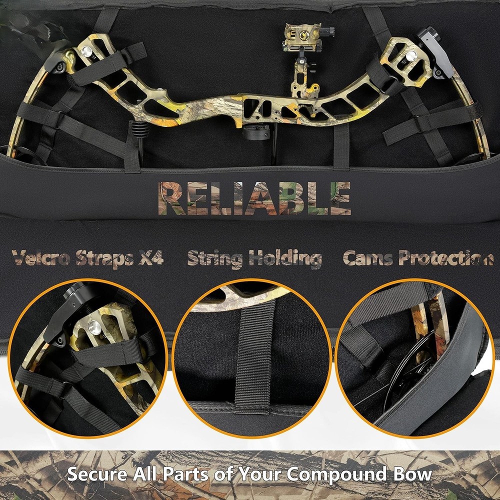 Compound Bow Case with Molle System - Neoprene Bow String Protection & ...
