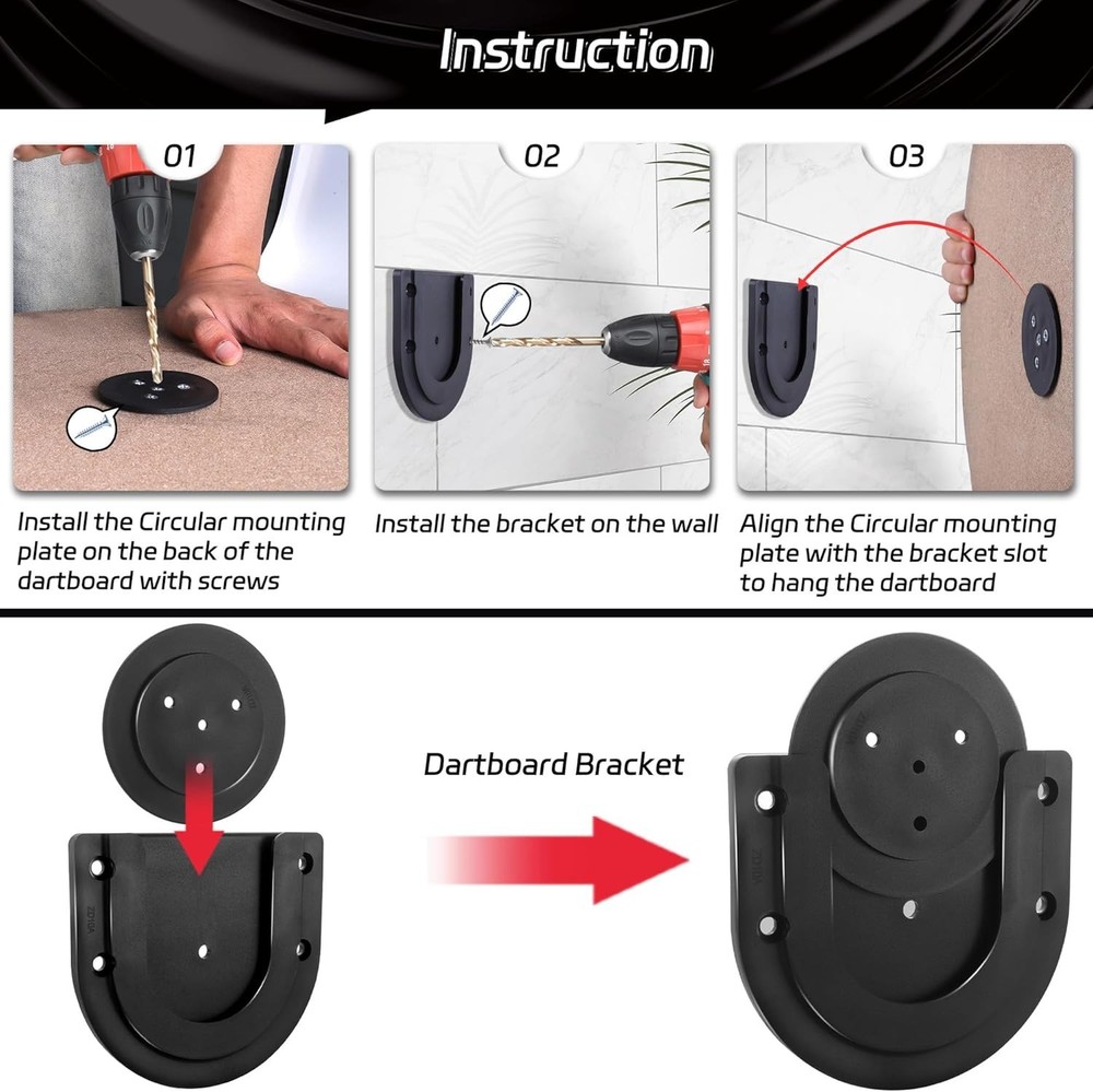 Complete Dartboard Mounting Kit - High-Quality Bracket for Various Applications