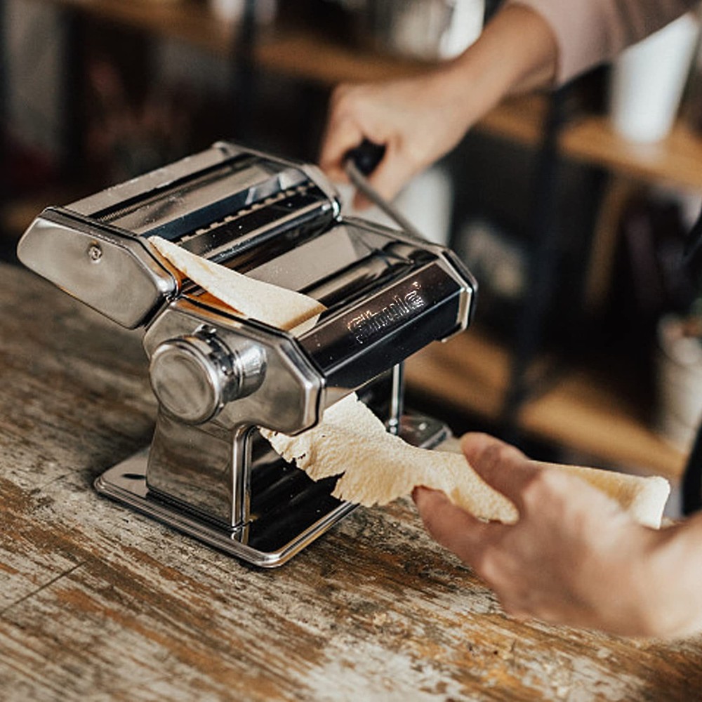 Pasta Maker Machine Stainless Steel Manual Noodle Makers Include Roller Cutter