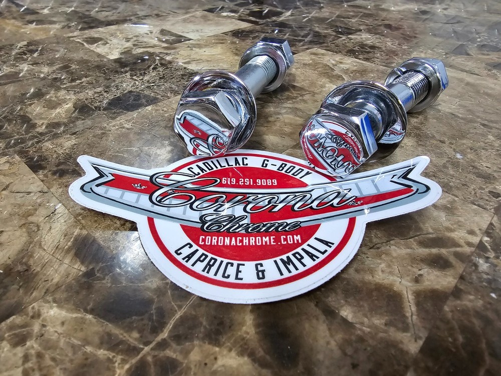 Chrome Rear Trailing Arm Bolts Grade8 - 58-64 Impala