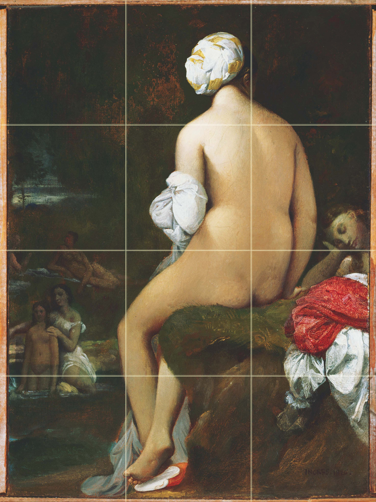 Art Neoclassicism Small Bather Ceramic Mural Backsplash Bath Tile #2149
