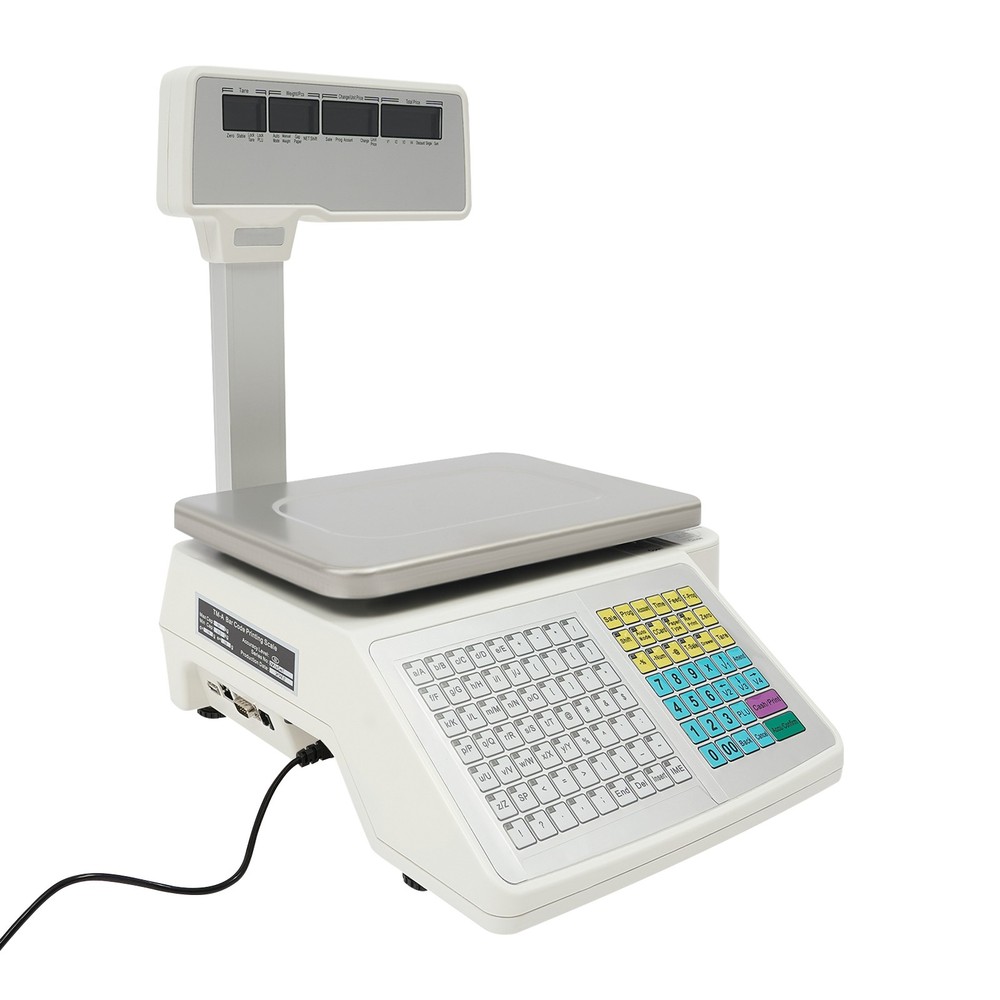 White Electronic Price Computing Scale Four-window Label Thermal Printer Scale