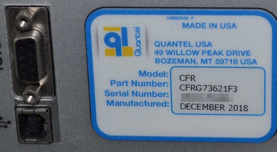 QUANTEL CFR Laser System [#A604]