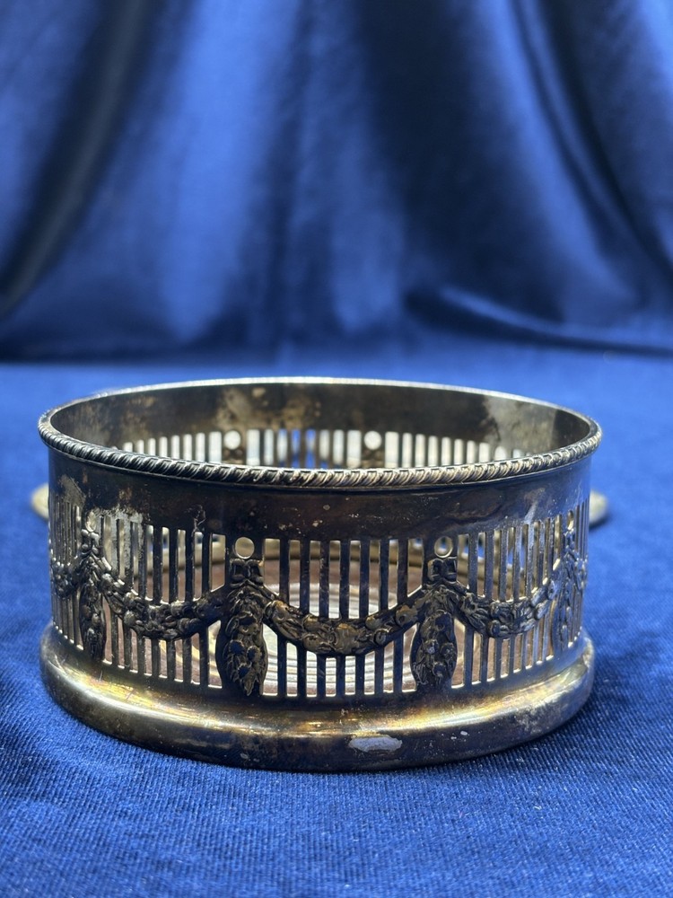 Alpha Plate Silver Plated Bottle Coasters