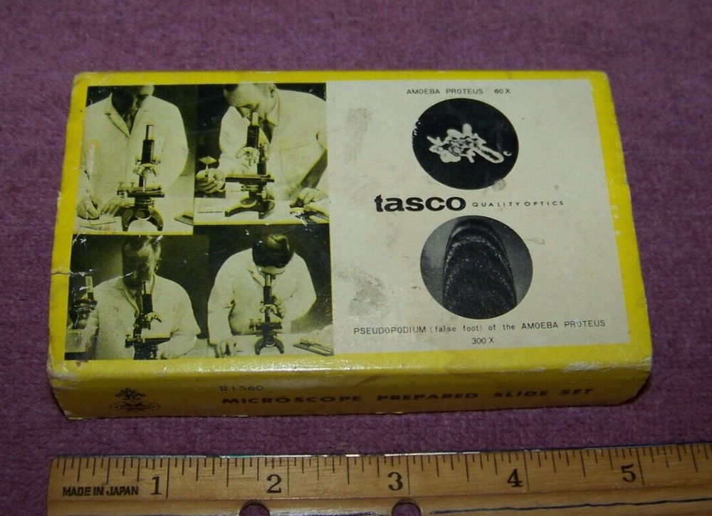 Vintage Microscope Slides Tasco Microscope Prepared Slide Set "Pollen & Spore"
