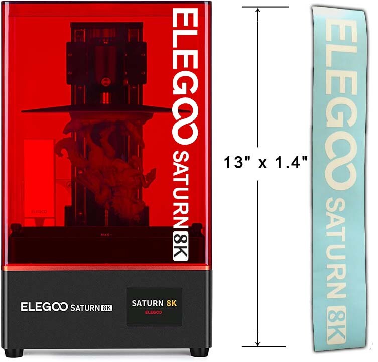 Elegoo Saturn 8K white vinyl sticker