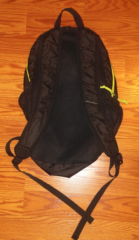 EDDIE BAUER LIGHTWEIGHT STOWAWAY BLACK BACKPACK