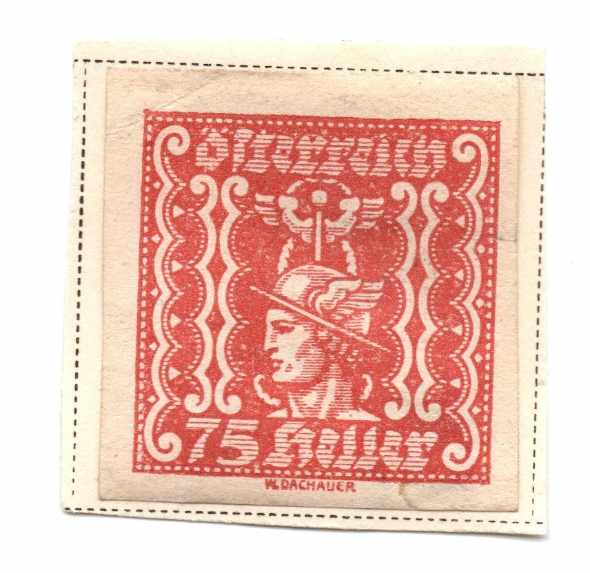 AUSTRIA  SCOTT#  P49  MERCURY TOPICAL IMPERFORATE Lightly Hinged