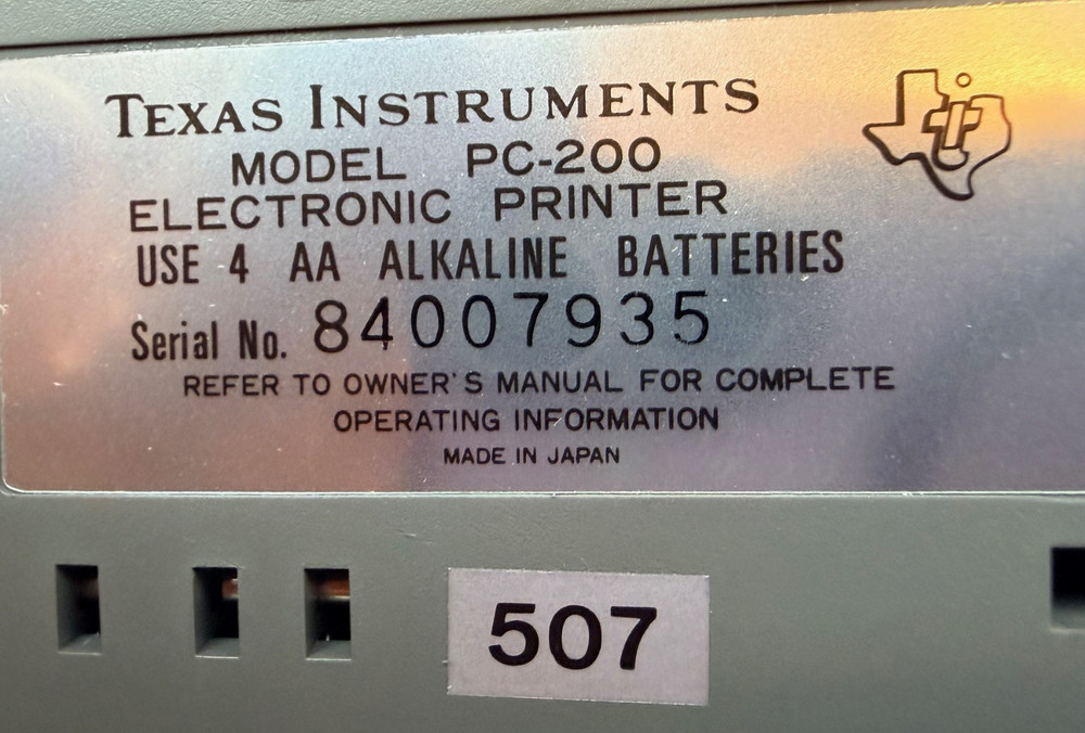 Texas Instruments PC-200 Thermal Printer Circa 1985 NIB