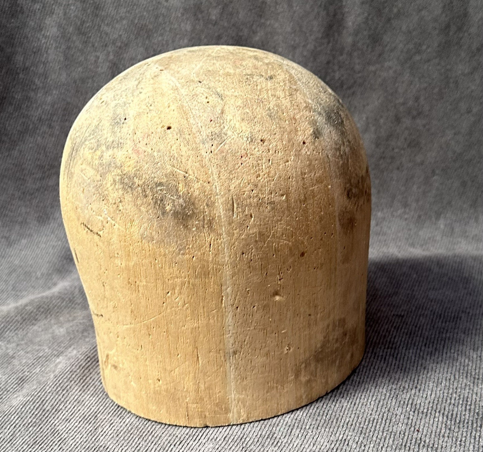 Antique Wood Hat Crown Block Millinery Form Mold 7 1/2