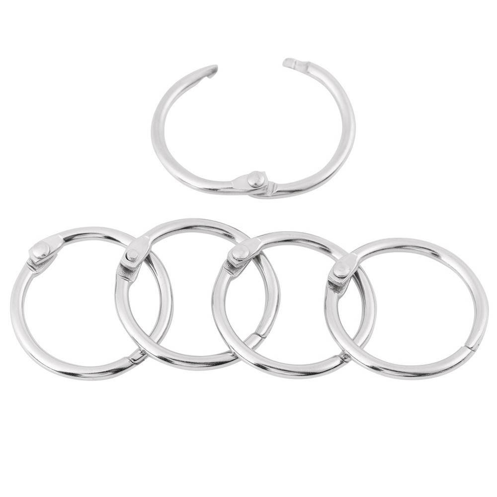 20PCS 30mm Hinged Ring Book Clip Split Key Rings