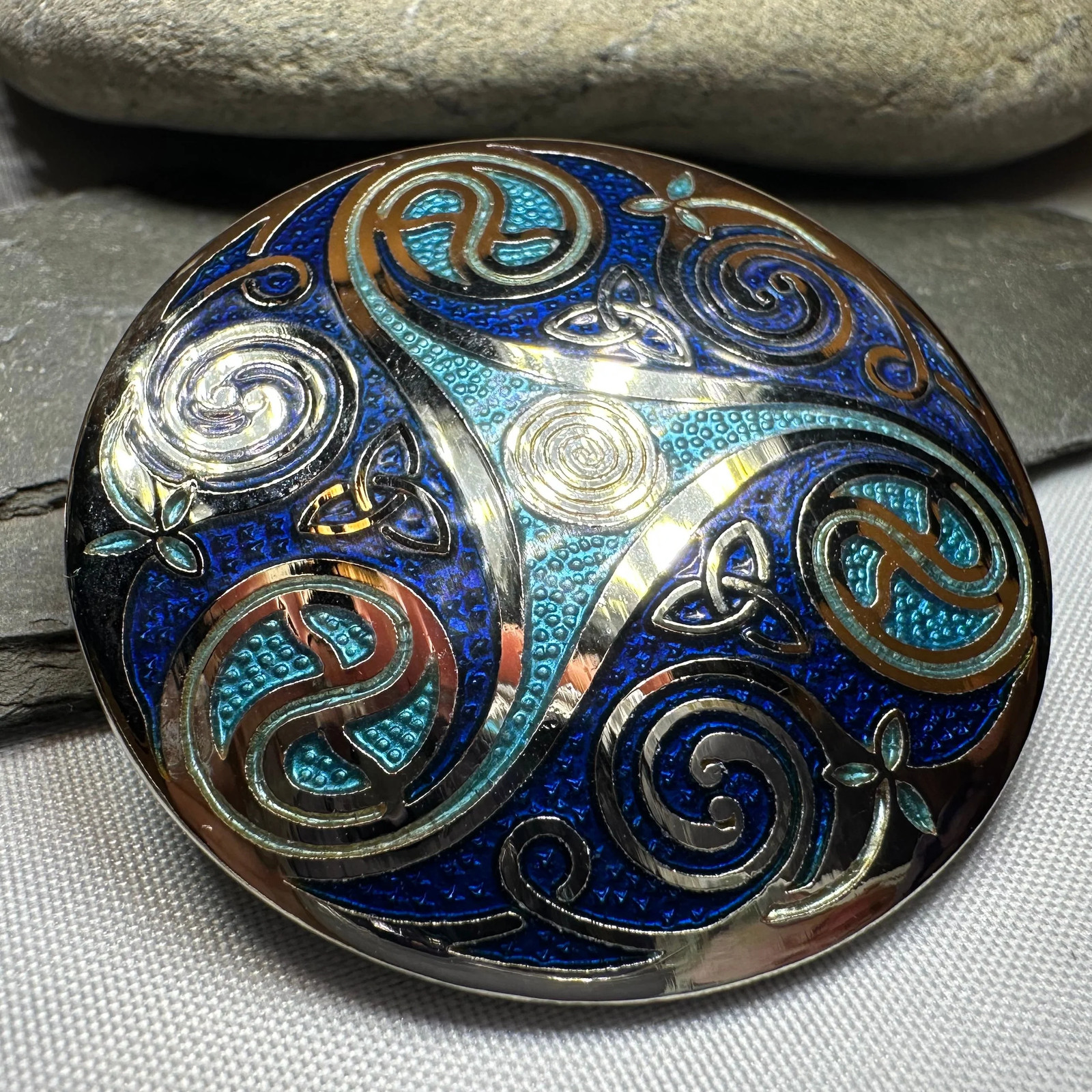 Enamel Triskele Brooch Irish Scottish Pagan Wiccan Ladies Pin