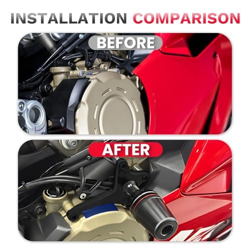 Motorcycle Frame Sliders No Cut Kits Falling Crash Protector Guard black