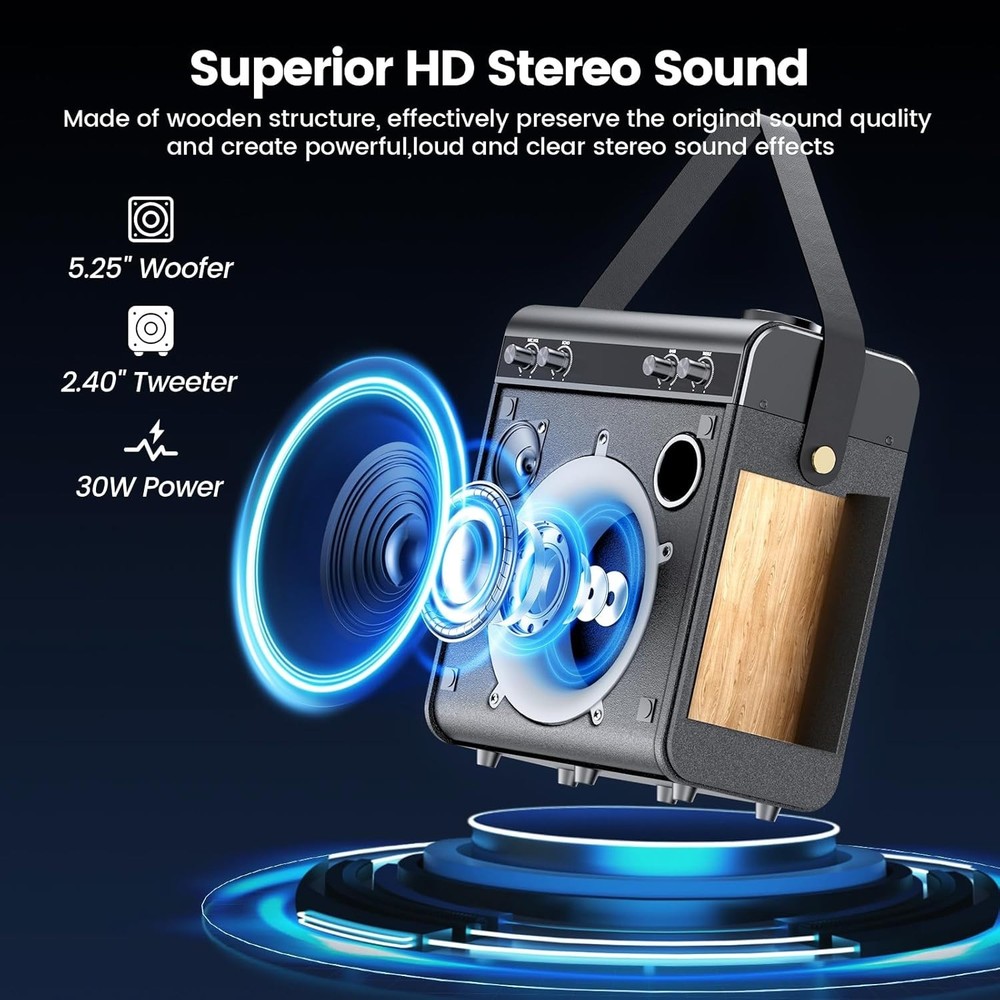 Karaoke Machine with 2 Wireless Microphones & Remote Control, Speaker Audio