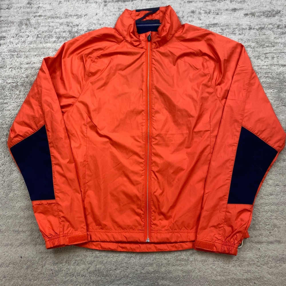 Zero Restriction Tour Series Jacket Medium Orange Full Zip Golfer Windbreaker