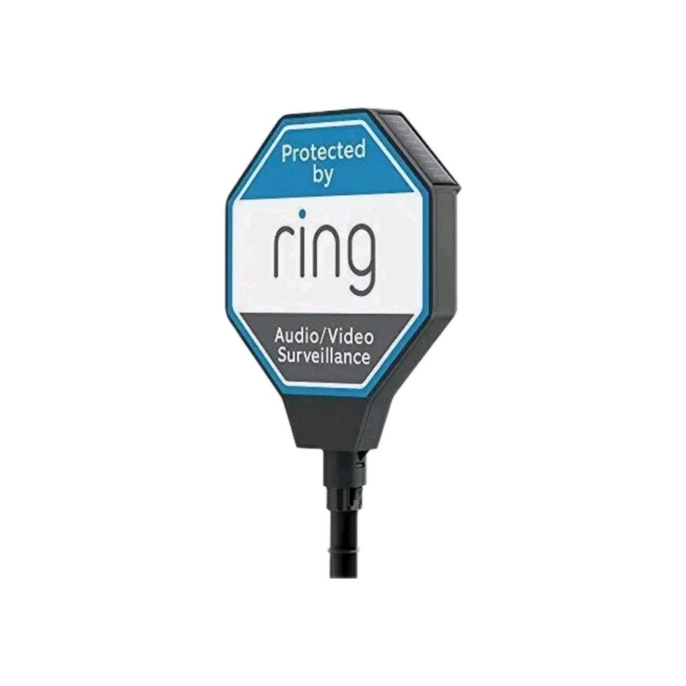 Ring Solar Security Sign Illuminated & Solar Powered Complete