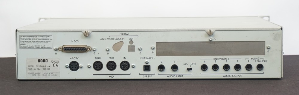 Korg Triton 2U Rack Mount Polyphonic Sound Module Synthesiser Sampler - 100V