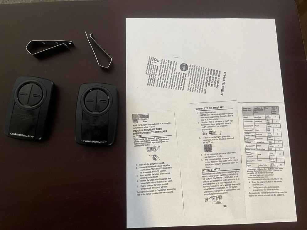 Chamberlain KLIK5U  2-Button Remote Black Universal ( 2 Remotes)