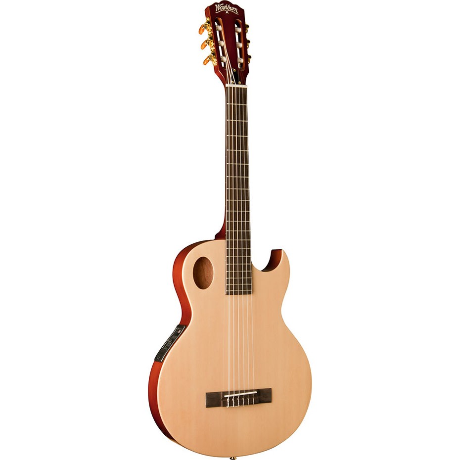 Washburn EACT42 Thinline Acoustic-Electric Classical Guitar, Solid Spruce Top
