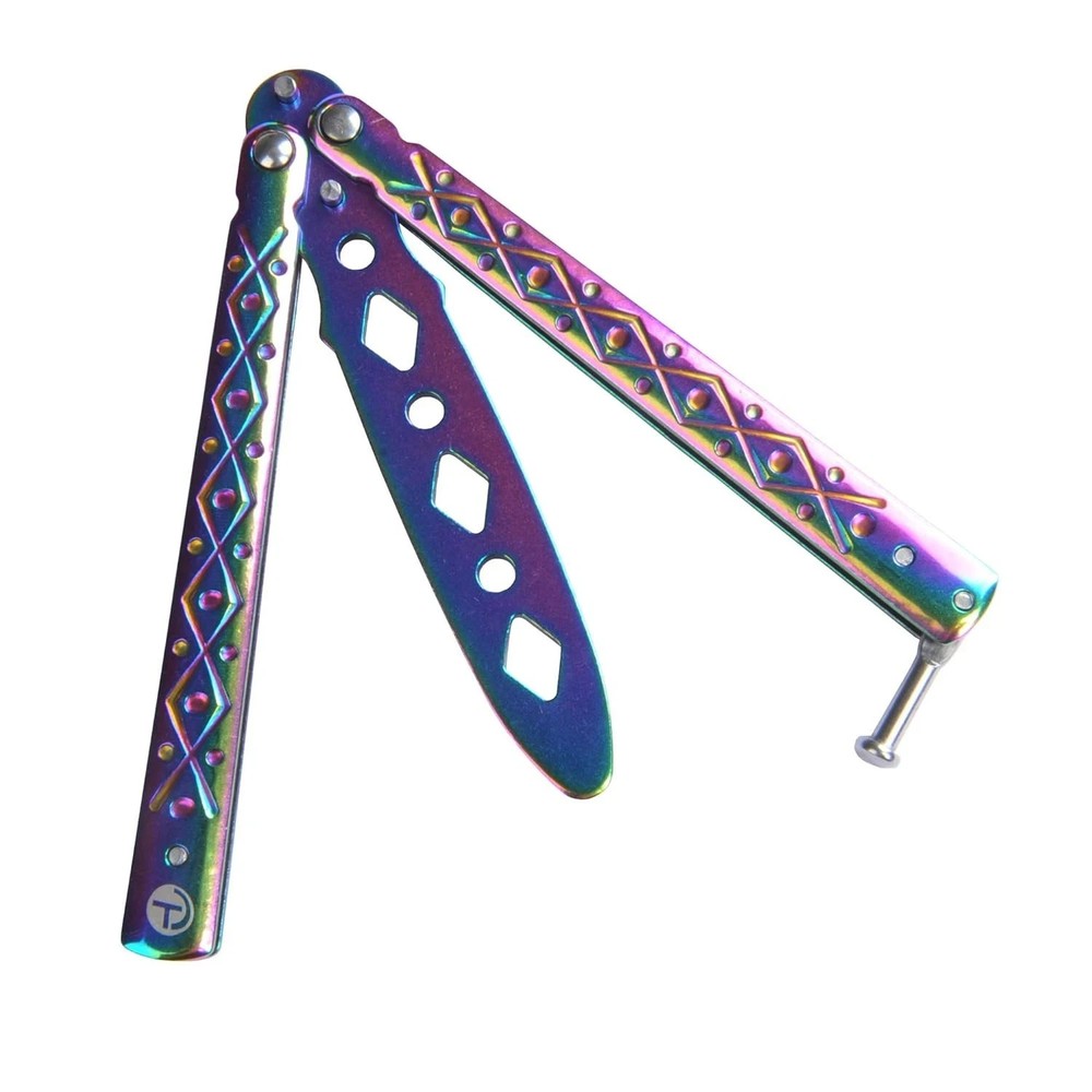 Butterfly Trainer, Unsharp-Blade Practice Training Tool Stainless Rainbow