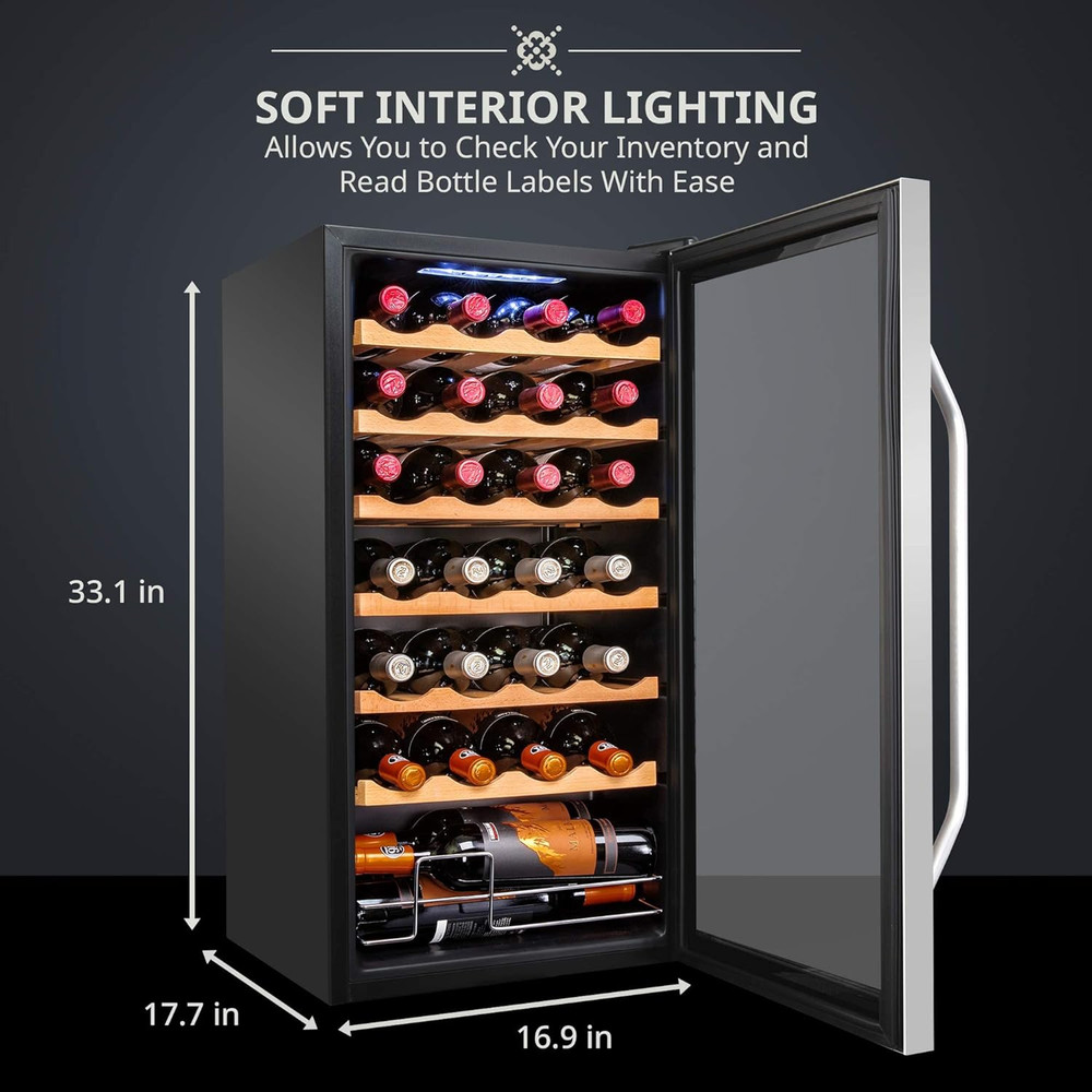 28-Bottle Wine Cooler & 126-Can Beverage Refrigerator Combo Bundle