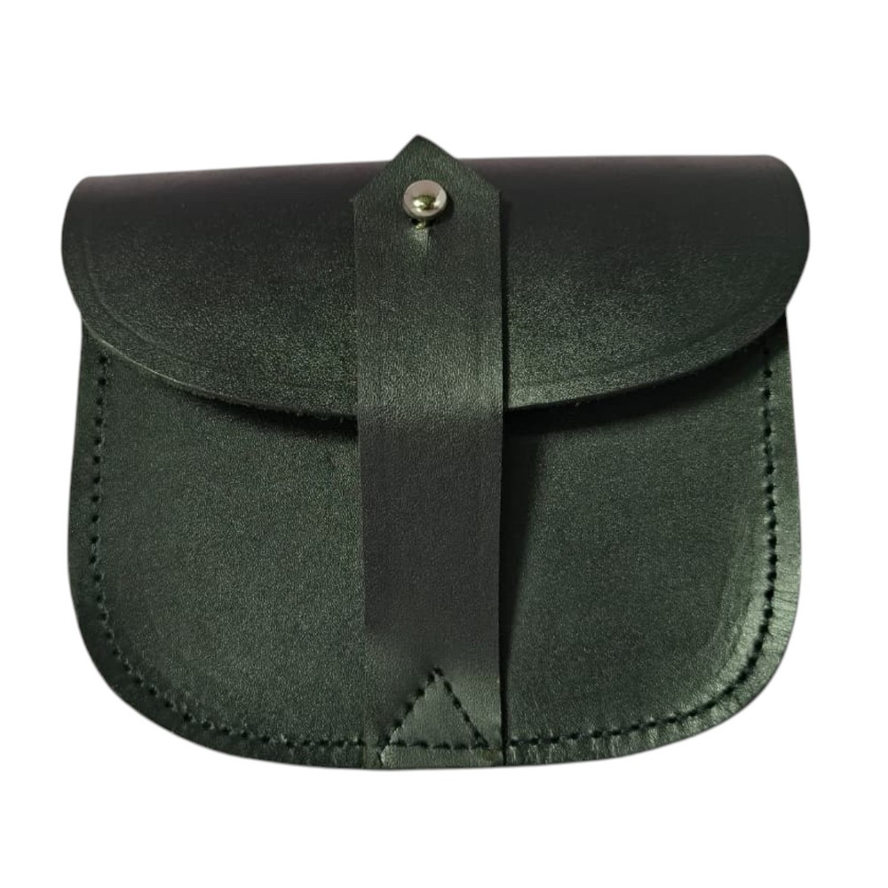 Sam Browne Ammo Pouch Leather Military Police Duty Belt Pouch Black