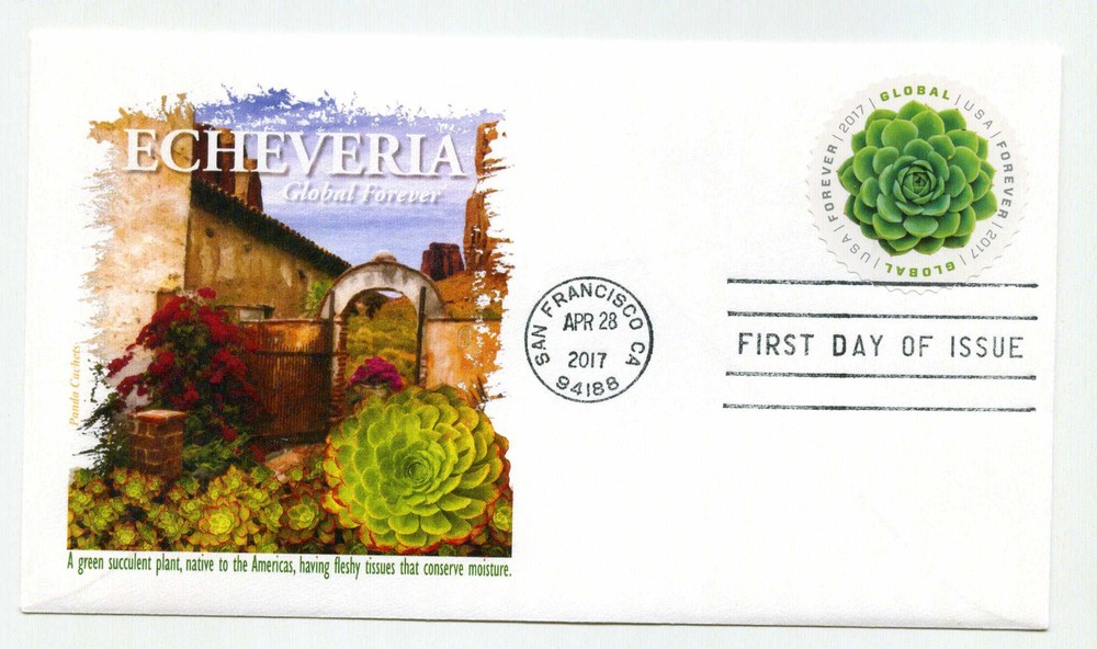 5198 Green Succulent, Panda Cachets, FDC
