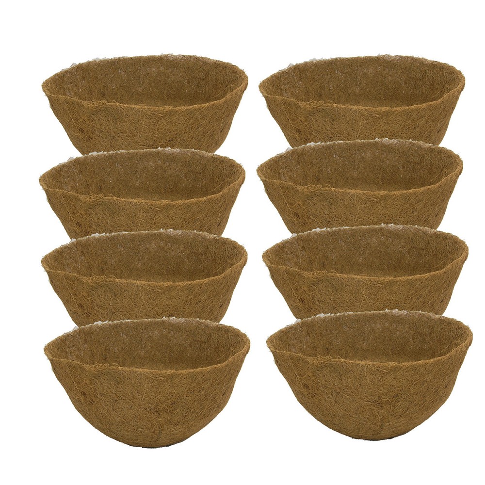 12" x 8" Round Molded Coco Liner - 8 Pack