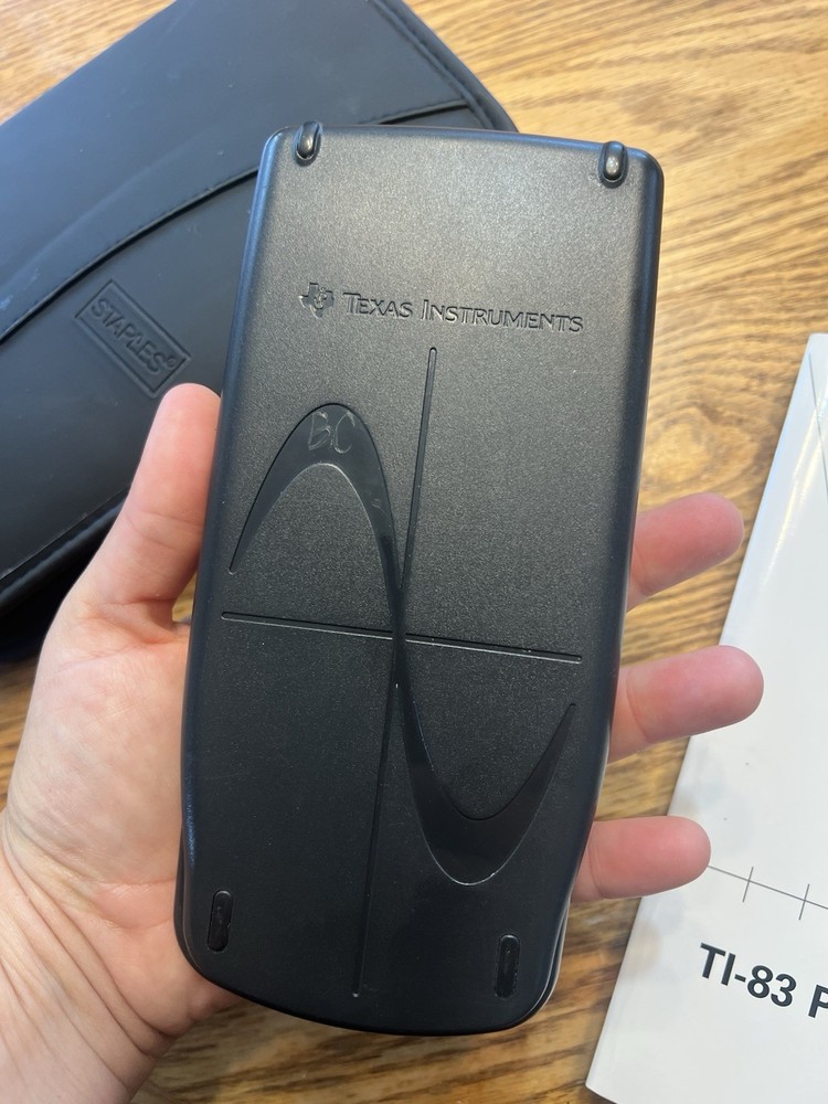 Texas Instruments TI-83 Plus Black Graphing Calculator Tested Working With Case