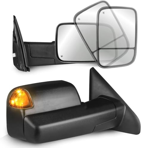 Left and Right Mirrors Compatible with 2002-2008 2003-2009 Black Turn Light