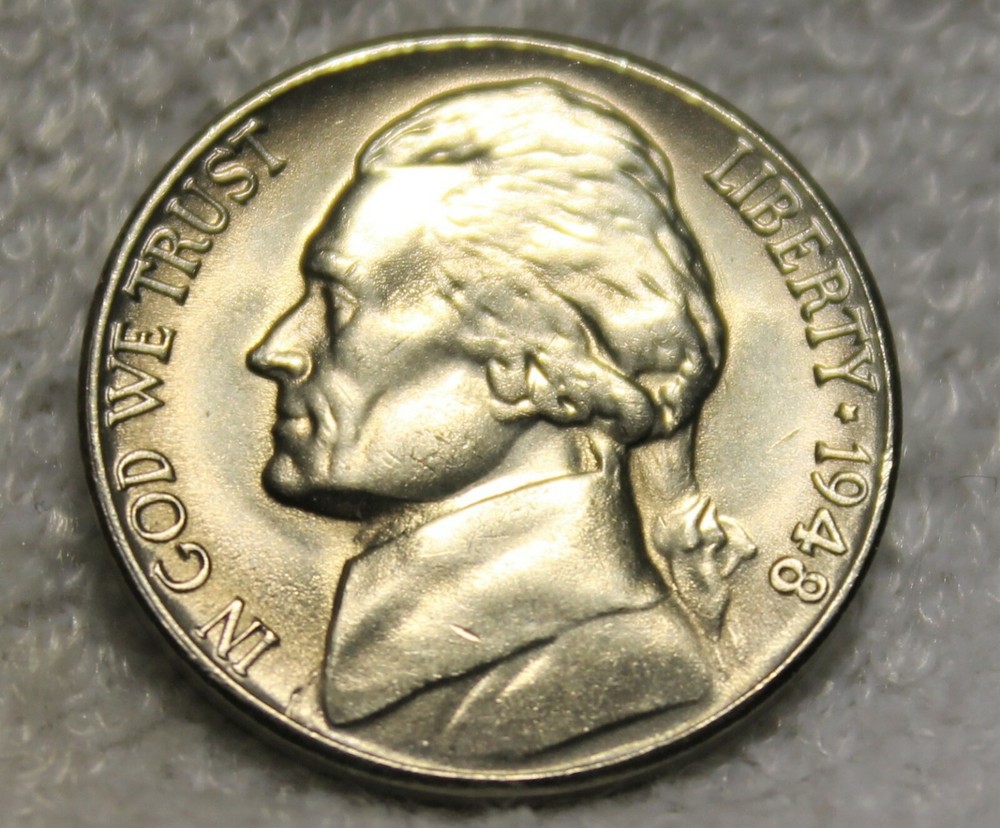 1948S uncirculated jefferson nickel almost full steps