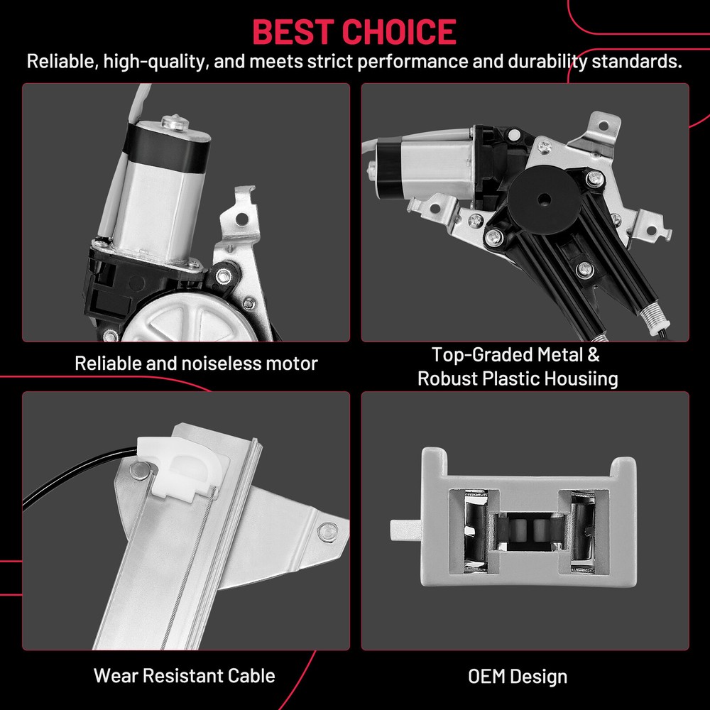 Front Right Window Regulator w/ Motor For 1992-2014 Ford E150 E250 E350 741-587