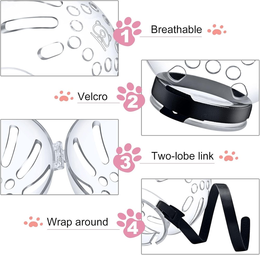 Cat Muzzle Grooming & Bathing Breathable Anti-Bite Transparent Face Mask Hood