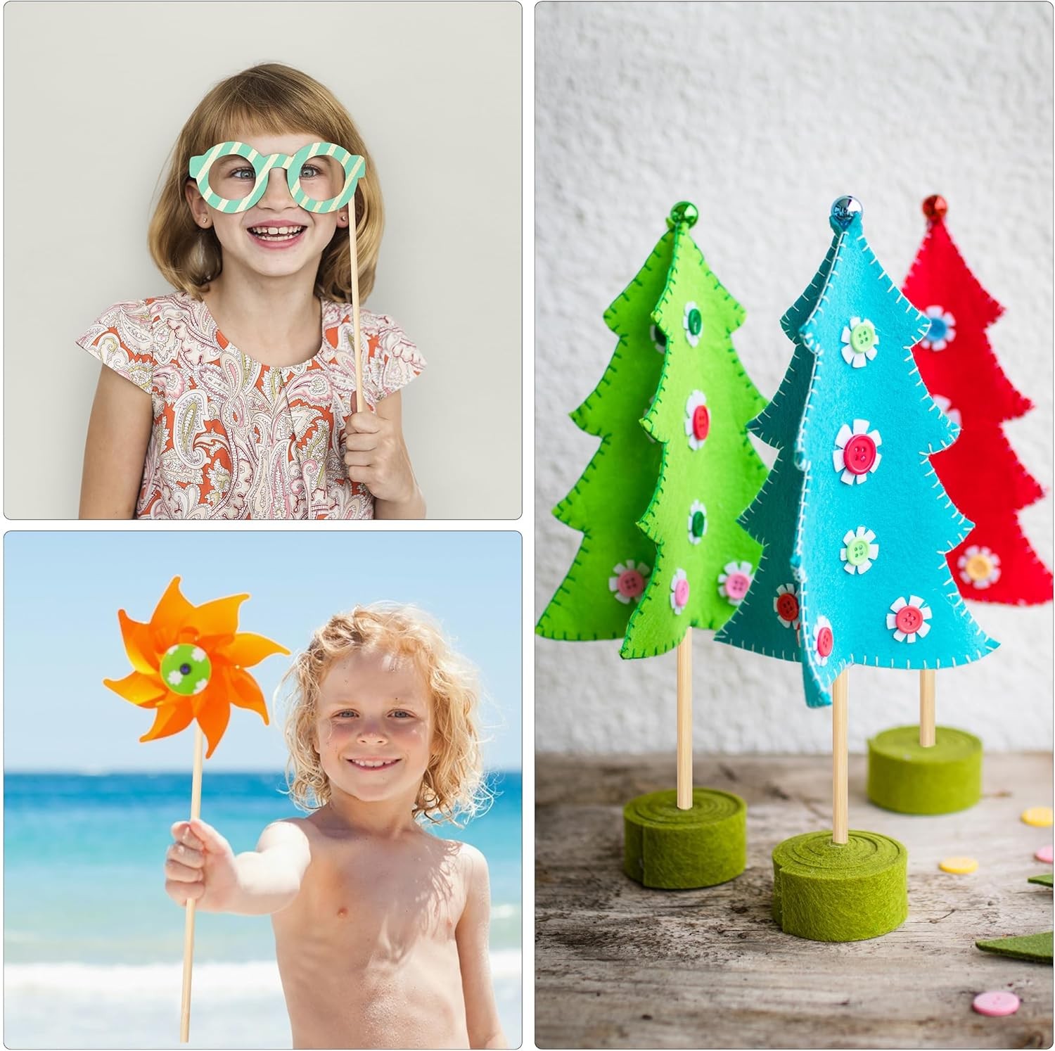 50Pcs Wooden Dowel Rods 1/4 x 12 Inch Wood Sticks for Crafts, Precut Wooden...