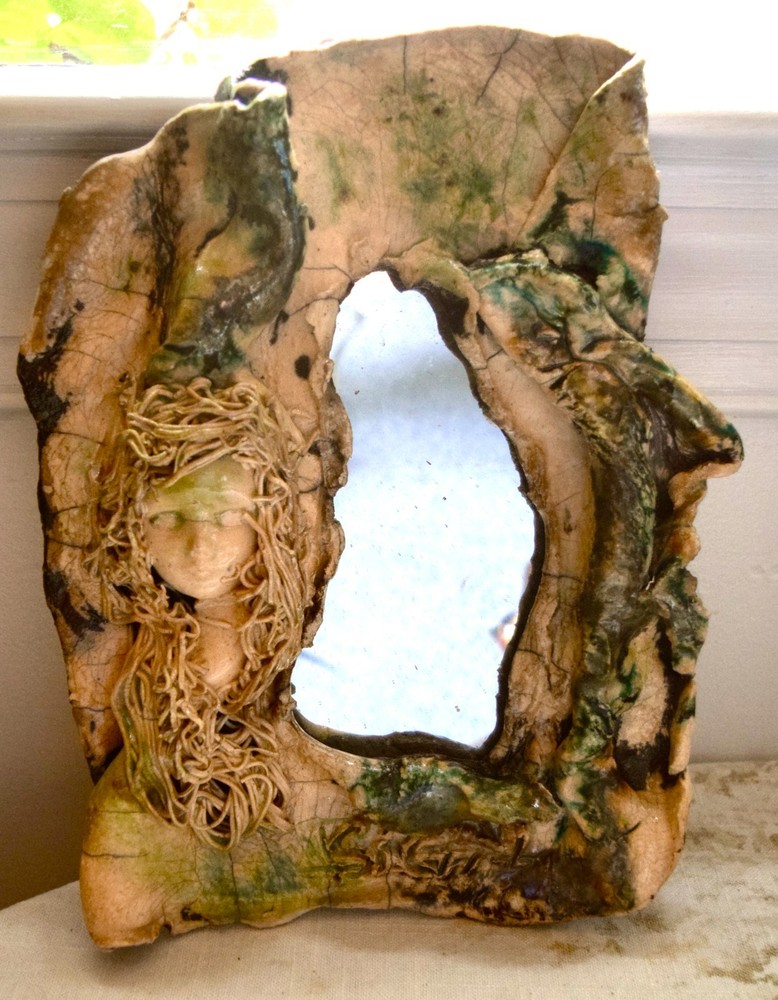 Odd Hobbyist Ceramic Face Frame & Mirror #9359