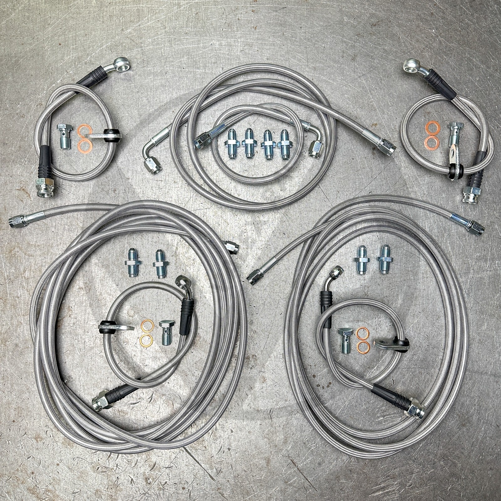 Front & Rear Brake Line Replacement Kit For 88-91 Honda CRX w/rear disc