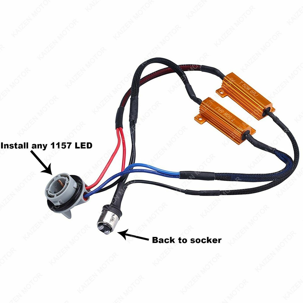 50W 1157 Load Resistor Decoder LED Hyper Flash Error Turn Signal Light Canceller
