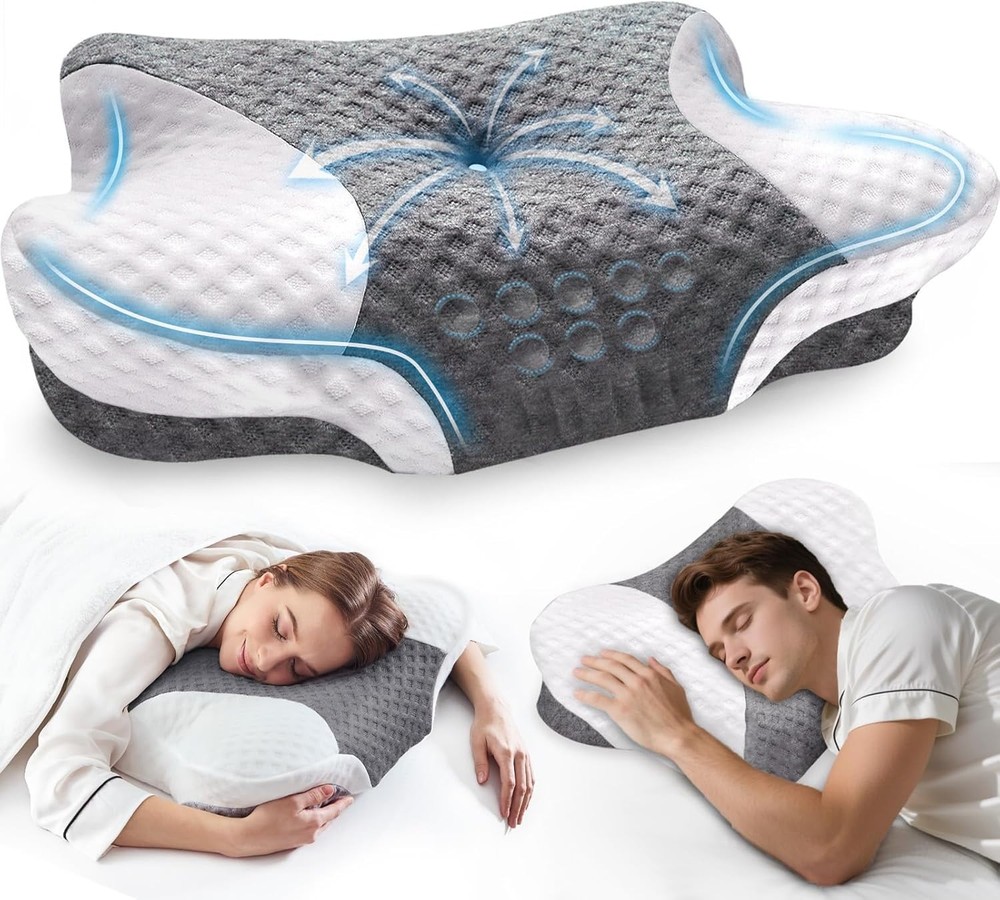 High-Density Memory Foam Neck Pillow - Ergonomic, Adjustable & Machine Washable