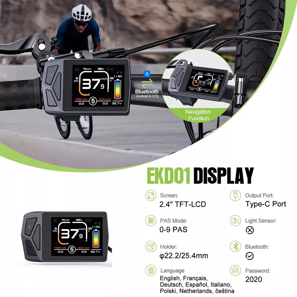 EKD01 Display CAN Protocol Bluetooth For Bafang Mid Motor BBS01 BBS02 BBS-HD