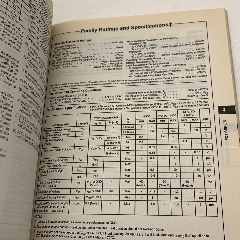 Harris Semiconductor CMOS Logic Selection Guide 1994
