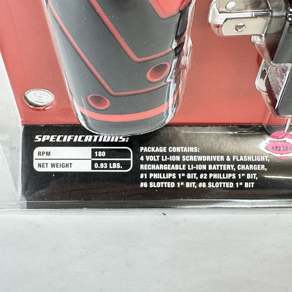 Bauer 4 Volt LITHIUM-ION SCREWDRIVER W/ FLASHLIGHT 1894F-B