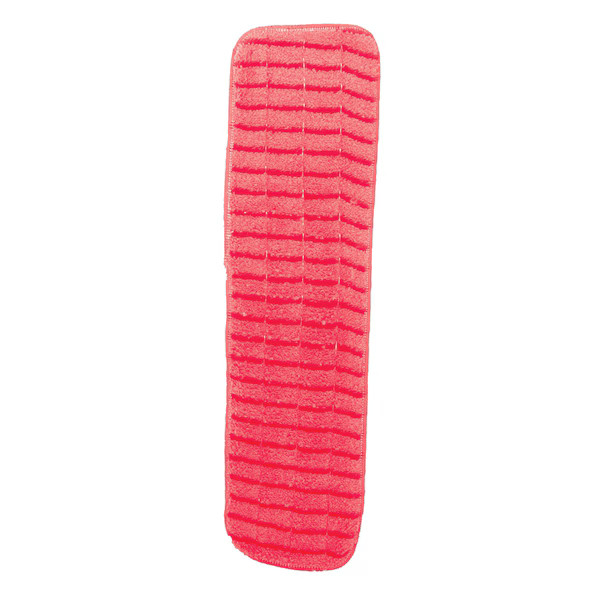 Microfiber Technologies Flat Mop Pad, Hook-and-Loop Connection, Red, Microfiber,