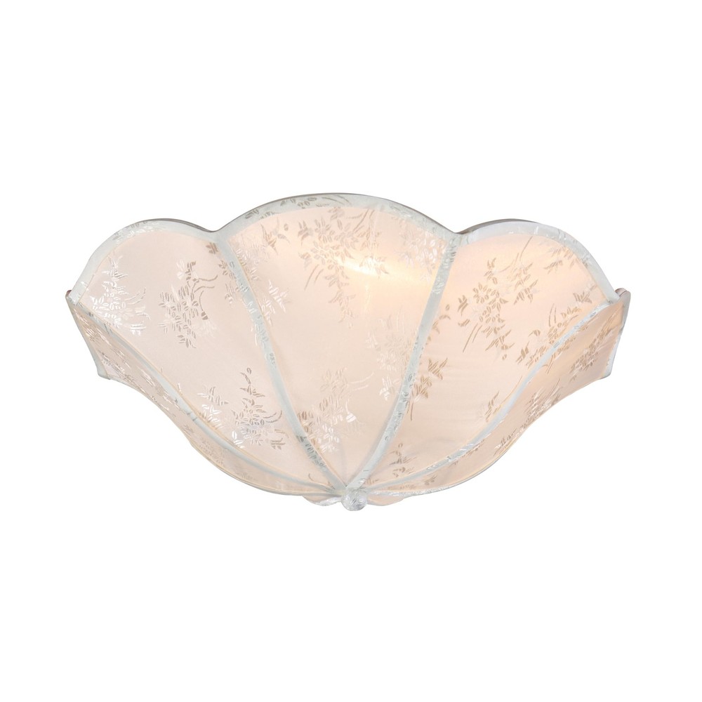 Aspen Creative 52004 Ceiling 13" diameter x 5" Height, White with Leaf