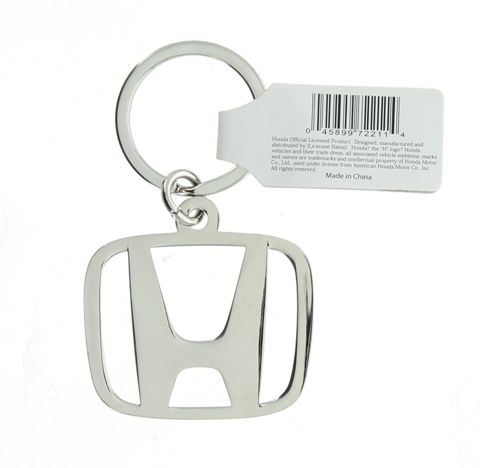Honda Key Chain Emblem Metal 712211 Honda Logo Key Ring, Silver
