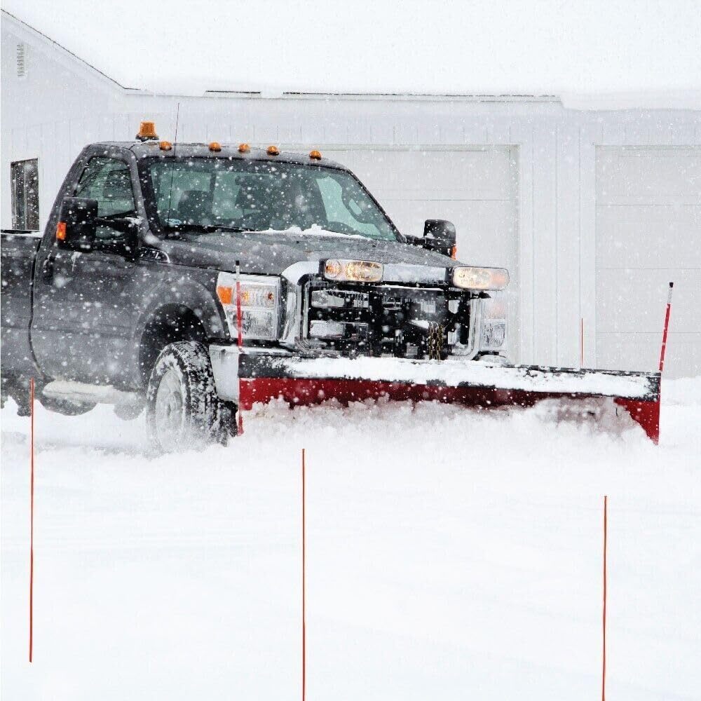 (Pack of 10) 1/4" Orange Snow Poles Plain Markers, Heavy Duty Fiberglass Rod