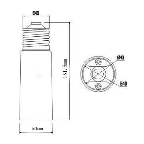Mogul Socket Extender, E39/E40 to E39/E40 Screw Mogul Base LED Fluorescent In...