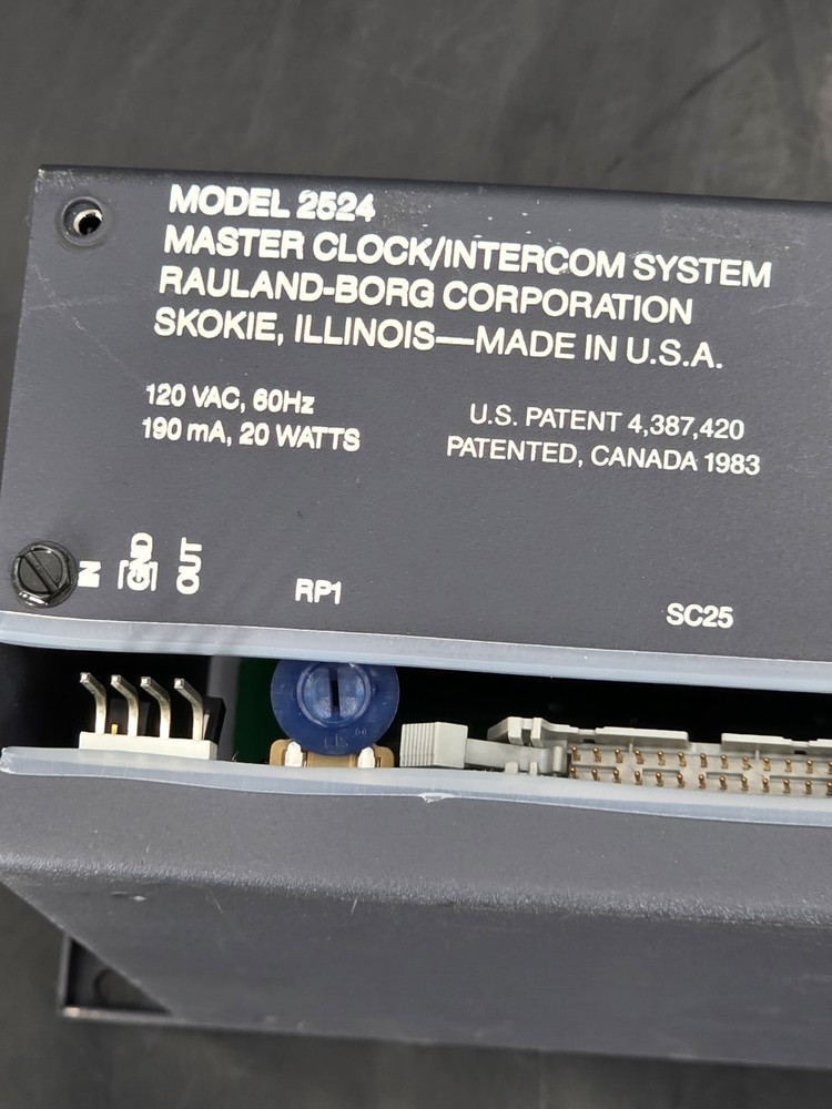 Rauland 2524 Master Clock Intercom Control System ( For Parts )